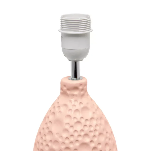 14.17" Traditional Ceramic Texture Thumbprint Tear Drop Table Desk Lamp with Tapered Shade - Creekwood Home