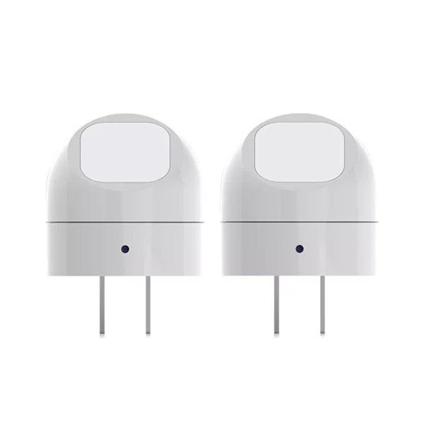 2 pack LED Auto On/Off Rotating Night Lights: Wall Plug Nightlight for Kids', Plugin, White, No Assembly Required
