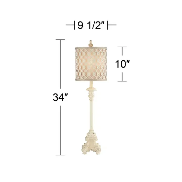 Regency Hill French Candlestick Traditional Buffet Table Lamp 34 - Image 4